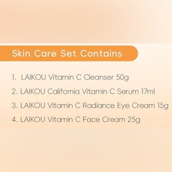 🧡LAIKOU🧡4 Piece Vitamin C Skincare Set/NIB - Picture 3 of 6